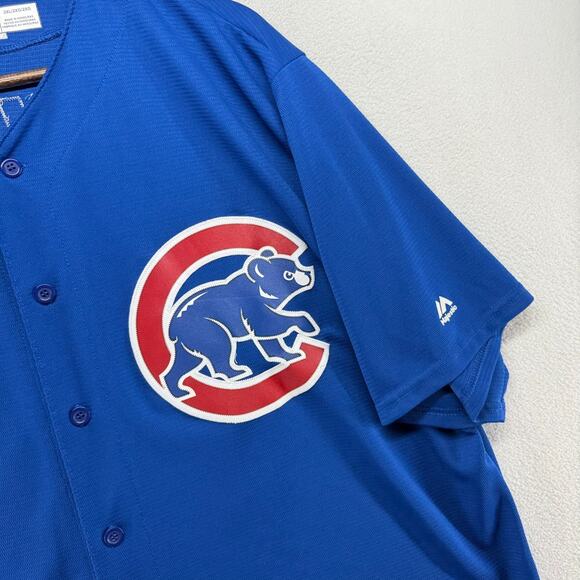 Chicago Cubs Jersey Men's 2XL Blue Majestic Cool Base Kris Bryant Sewn Stitched - Picture 3 of 9